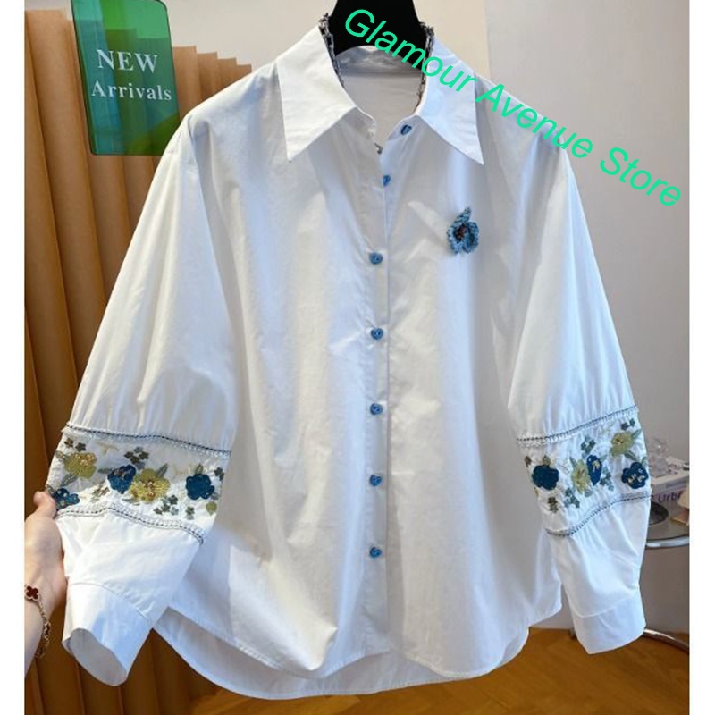 Good Floral & Wedding Decor Supply Photos - 프랑스 고급 브랜드의 화이트 자수 셔츠,