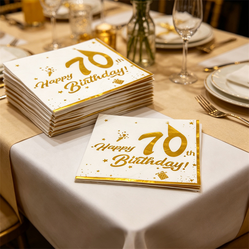 Table Number Gold - 10Pcs 골드 해피 70 번째 생일
