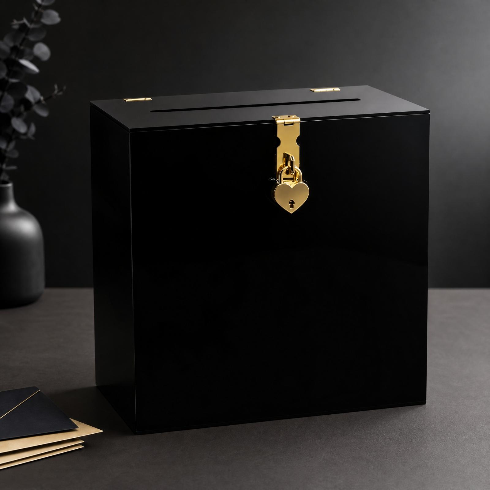 투명한 아크릴 소재의 웨딩 카드 보관함으로, 봉투와 답 - Wedding Card Box 리뷰 및 가격