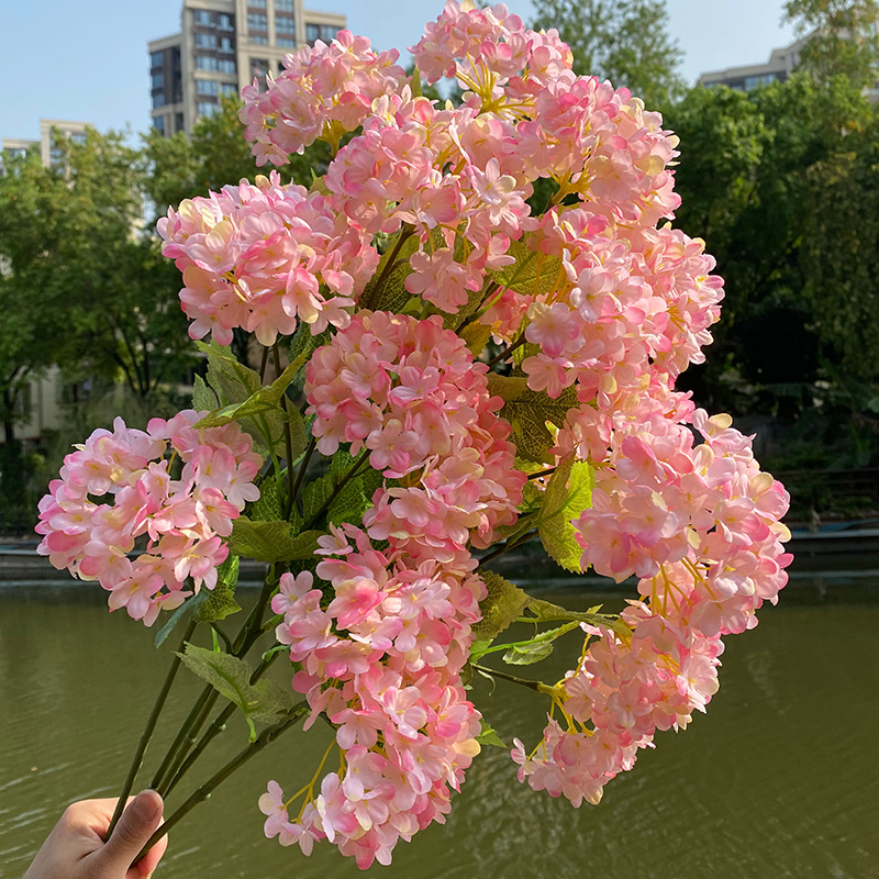 3pcs 4 헤드 수국 웨딩 꽃꽂이 신부 꽃다발 홈 호 - Wedding Decor Supply Store 리뷰 및 가격