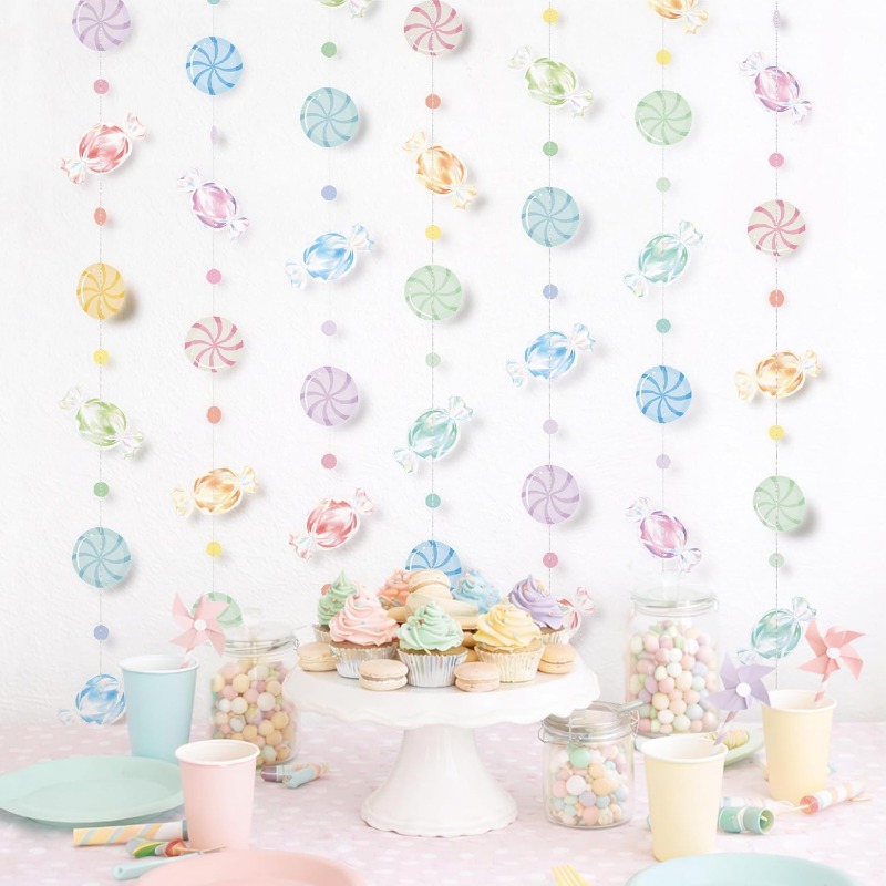 캔디랜드 파티 장식 캔디 가랜드 롤리팝 행잉 캔디 종이 - Wedding Decor Supply Store 리뷰 및 가격