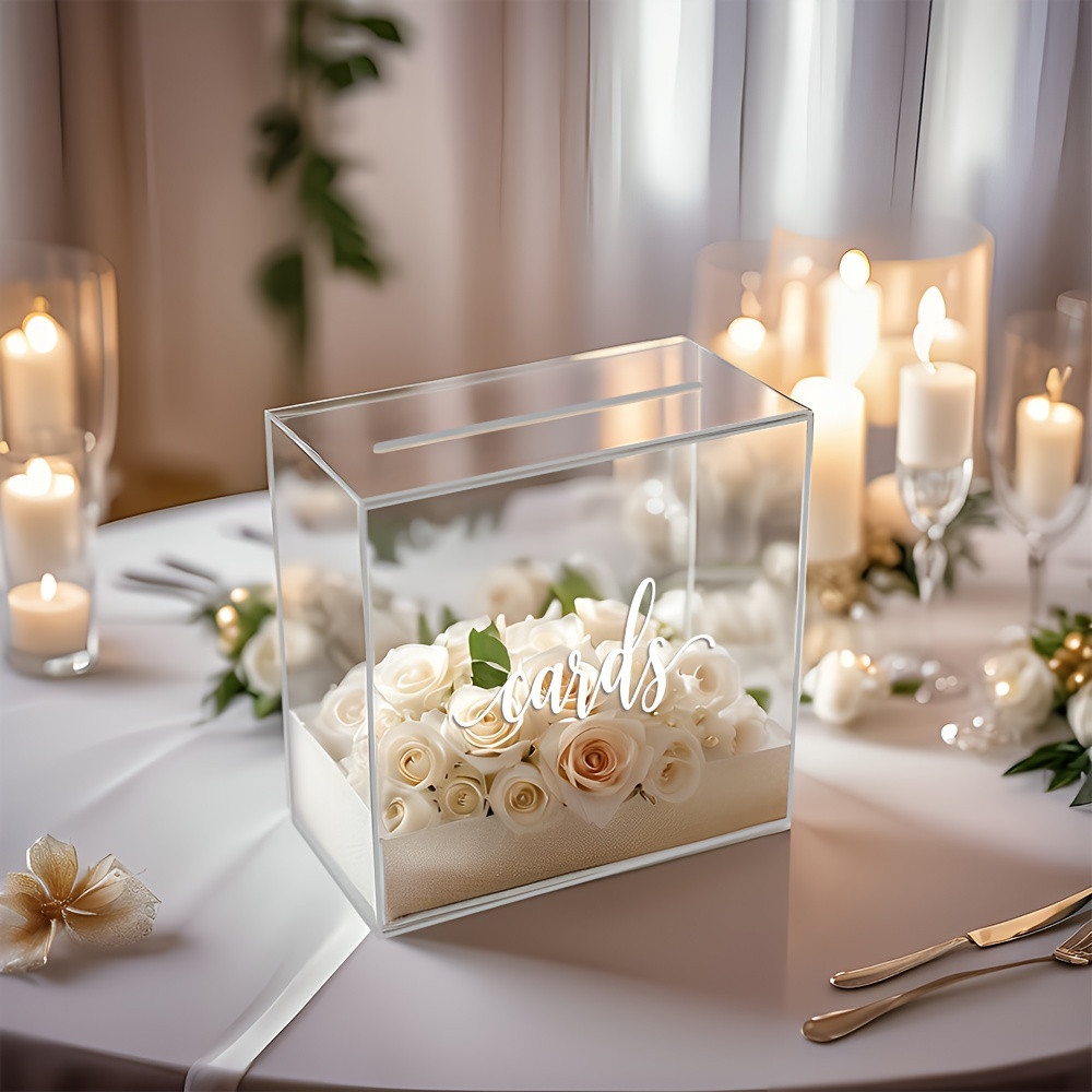 골든 아크릴 풀아웃 웨딩 청첩장 카드 박스, 슬롯이 있 - Wedding Card Box 리뷰 및 가격