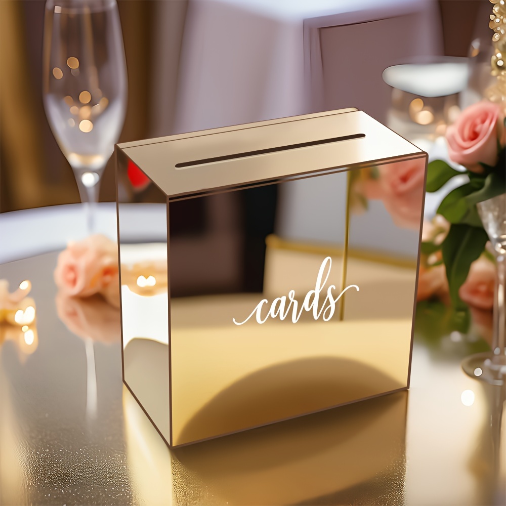 골든 아크릴 풀아웃 웨딩 청첩장 카드 박스, 슬롯이 있 - Wedding Card Box 리뷰 및 가격